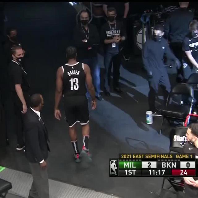 leyu部门-哈登开场43秒伤退！右腿筋伤势复发 篮网再遭打击